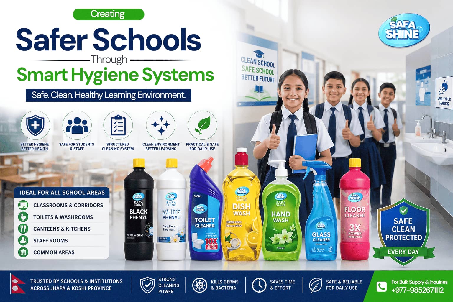 Creating Safer Schools & Colleges Through Smart Hygiene Systems | Safa Shine Nepal