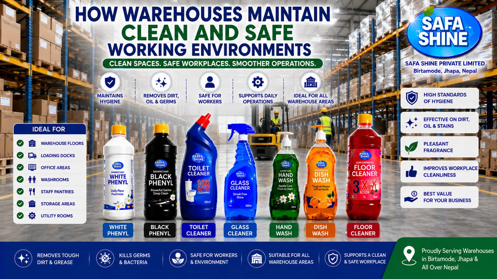  How Warehouses Maintain Clean and Safe Working Environments | Safa Shine Birtamode