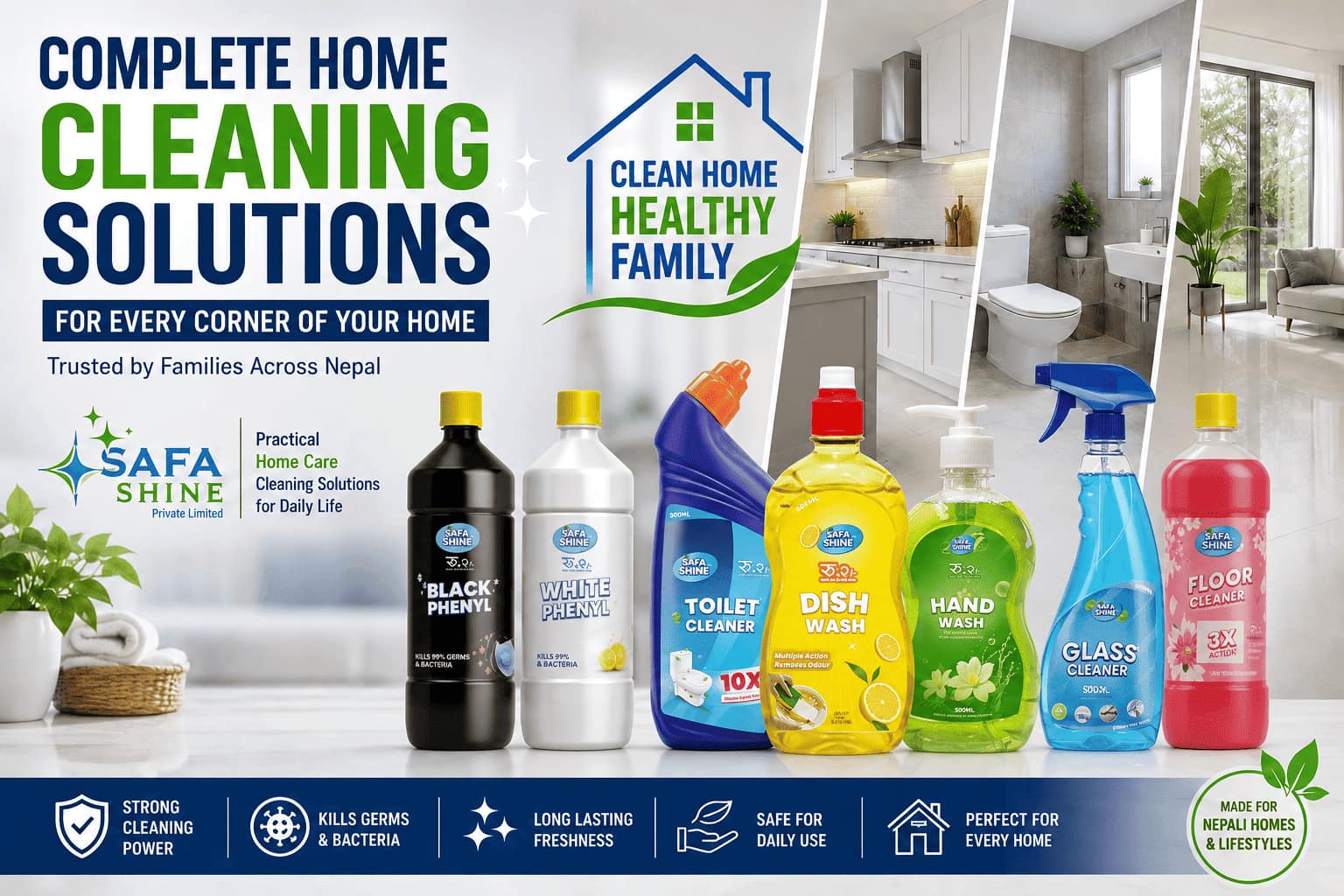 Best Household Cleaning Products in Nepal | Complete Home Hygiene Solutions | Safa Shine