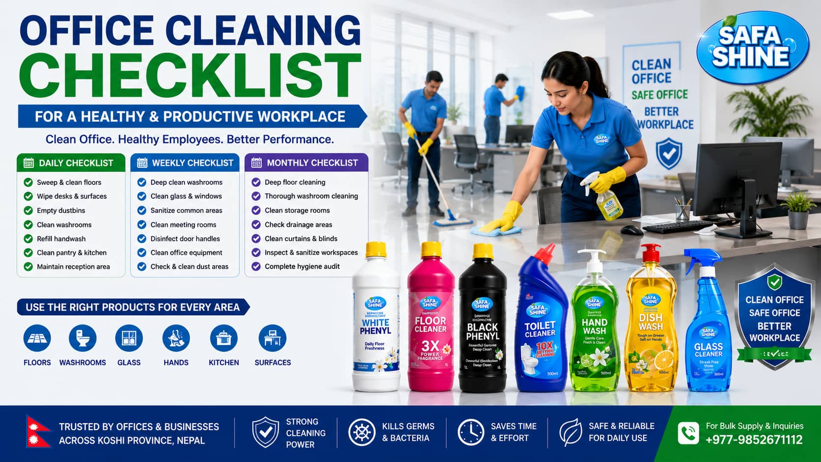 How to Maintain a Clean and Healthy Workplace: Office Cleaning Checklist